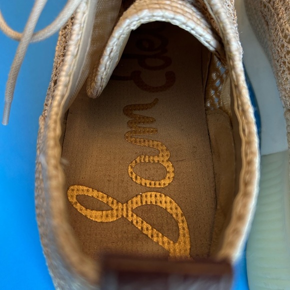 Sam Edelman Delma Tan Fabric Woven Wedge 1 1/2” Heel Sneakers - Picture 5 of 11